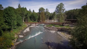 Railroad Bridge Park, Dungeness River, Sequim Washington Drone Aerial Photography