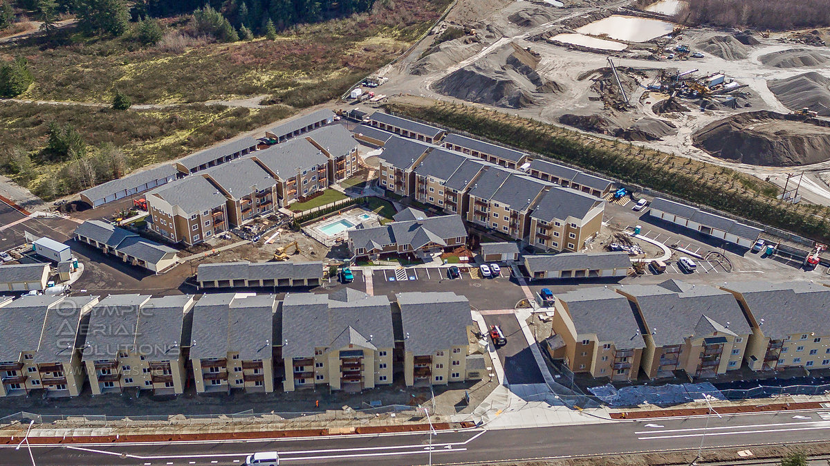Drone Construction Progress Photography, South Perspective 2017. Lacey, Washington