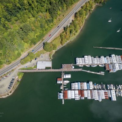 Oakland Bay Marina, Shelton Washington - drone aerial photography