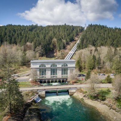 Cushman Powerhouse No. 2. Mason County, Washington - drone aerial photography