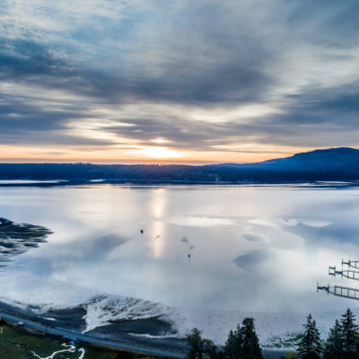 Sequim Bay at sunrise, Olympic Peninsula, Washington