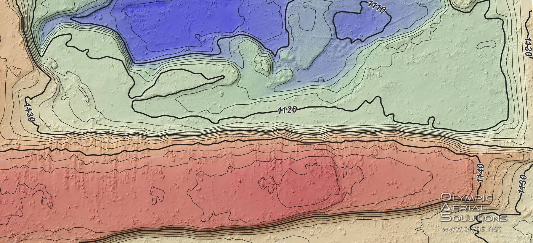 Drone mapping elevation topo, Eastern Washington